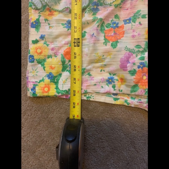 Vintage 70s Yellow Floral Smock Apron OOAK - Picture 9 of 11